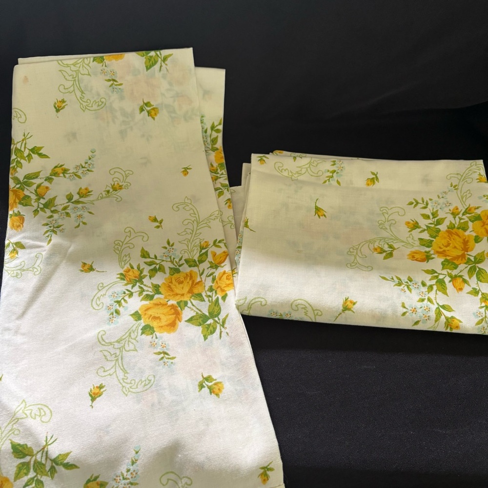 Vintage Floral Yellow and Green Pillowcases